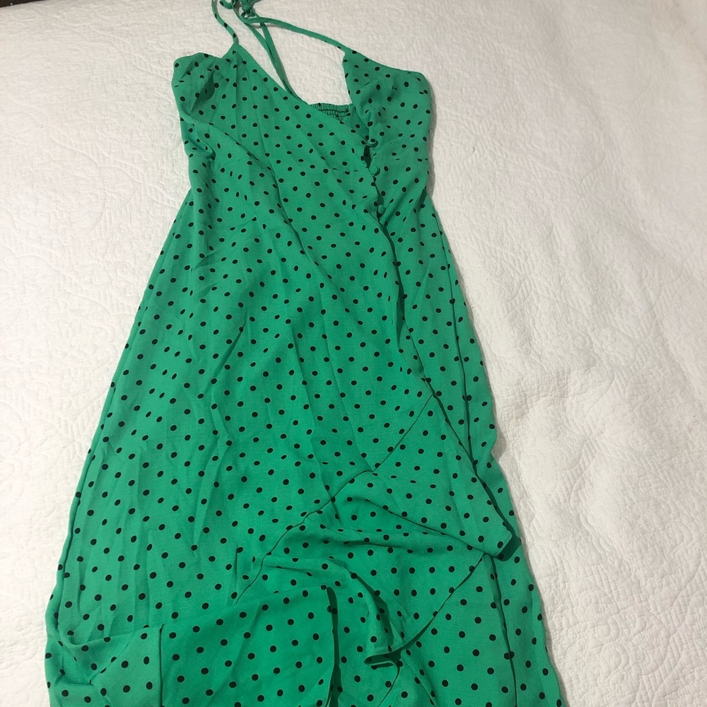 Gianni Bini green polka dot dress